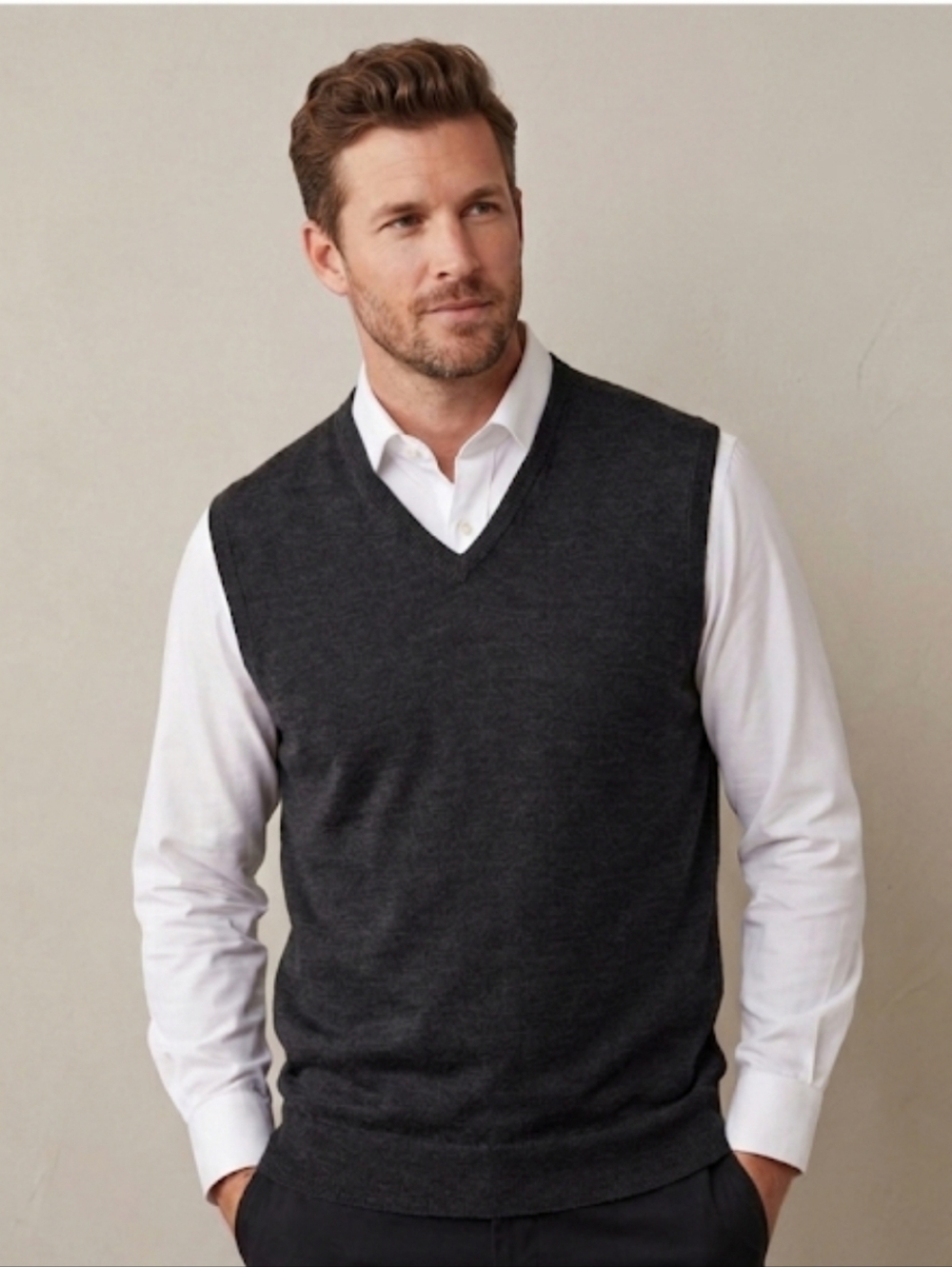 Pendleton 100% Merino Wool Sweater Vest in Charcoal Grey Men's Size Large